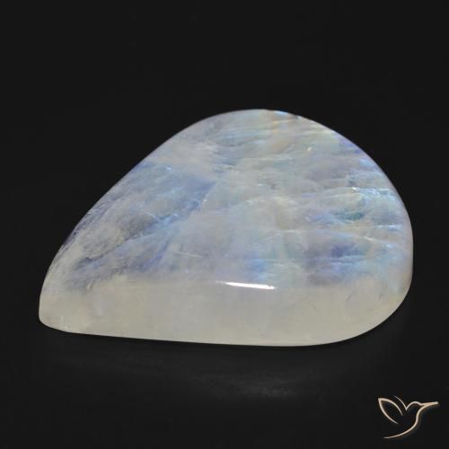 Rainbow Moonstone Gemstone in 37.4 x 30.9 mm Size for Sale, Rainbow Moonstone Stone in Bluish White Color