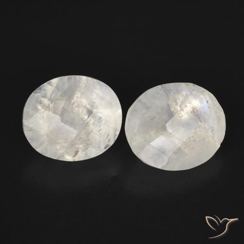 2.24ctw Natural Bluish White Rainbow Moonstone, Oval, Transparent