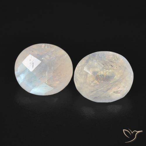 2.37ctw Natural Bluish White Rainbow Moonstone, Oval, Translucent