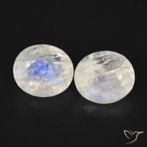 2.45ctw Natural Bluish White Rainbow Moonstone, Oval, Transparent