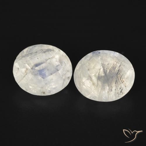 2.18ctw Natural Bluish White Rainbow Moonstone, Oval, Transparent