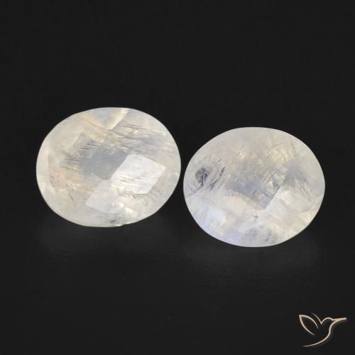 1.91ctw Natural Bluish White Rainbow Moonstone, Oval, Transparent