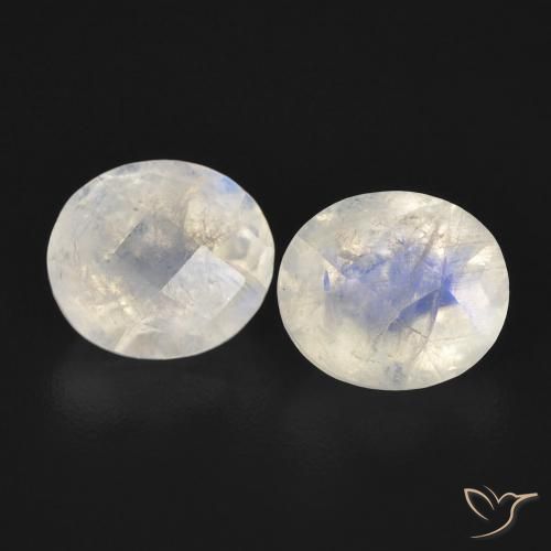 2.44ctw Natural Bluish White Rainbow Moonstone, Oval, Transparent