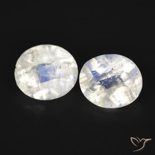 2.07ctw Natural Bluish White Rainbow Moonstone, Oval, Transparent
