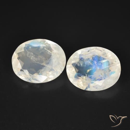 5.65ctw Natural Bluish White Rainbow Moonstone, Oval, Transparent