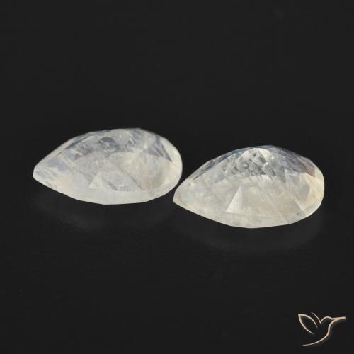 Rainbow Moonstone Gemstones in 7 x 5 mm (calibrated) Size for Sale, Rainbow Moonstone Stones in Bluish White Color