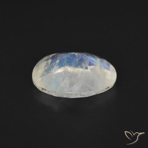 Rainbow Moonstone Gemstone in 9 x 7 mm (calibrated) Size for Sale, Rainbow Moonstone Stone in Bluish White Color