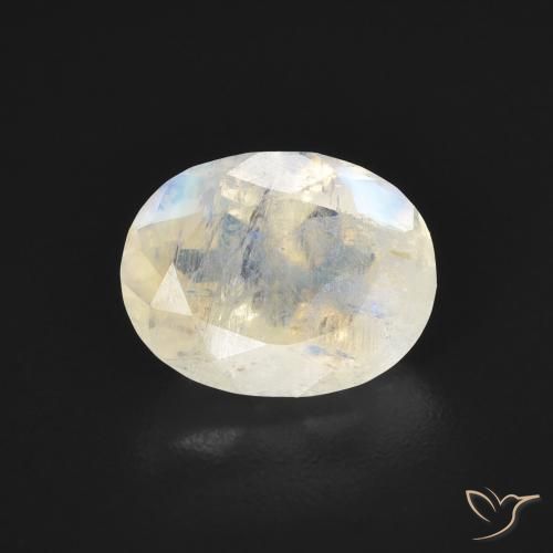 1.75ct Natural Bluish White Rainbow Moonstone, Oval, Transparent