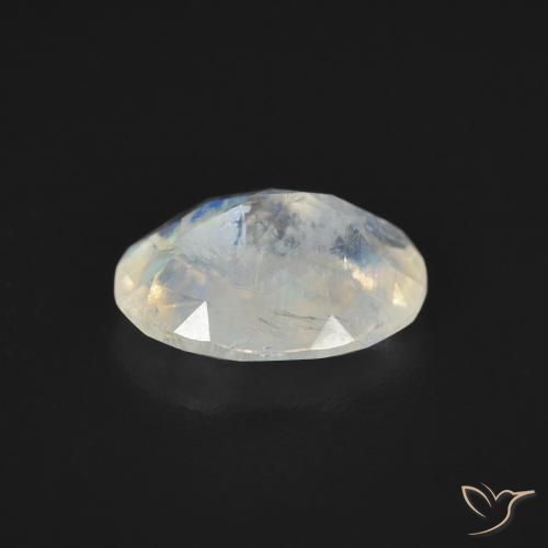 Rainbow Moonstone Gemstone in 9 x 7 mm (calibrated) Size for Sale, Rainbow Moonstone Stone in Bluish White Color