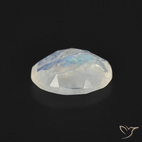 Rainbow Moonstone Gemstone in 8 x 6 mm (calibrated) Size for Sale, Rainbow Moonstone Stone in Bluish White Color