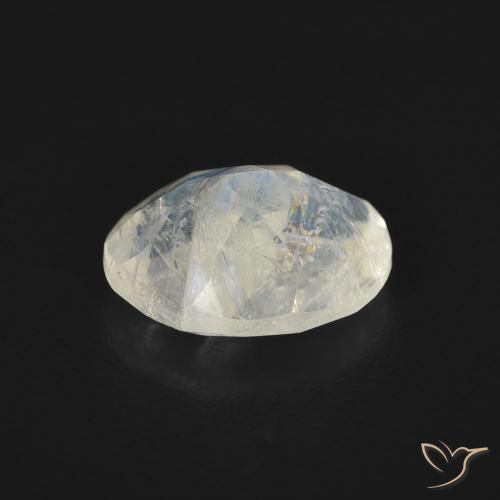 Rainbow Moonstone Gemstone in 9 x 7 mm (calibrated) Size for Sale, Rainbow Moonstone Stone in Bluish White Color