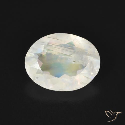 1.49ct Natural Bluish White Rainbow Moonstone, Oval, Transparent
