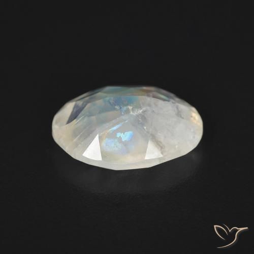 Rainbow Moonstone Gemstone in 9 x 7 mm (calibrated) Size for Sale, Rainbow Moonstone Stone in Bluish White Color