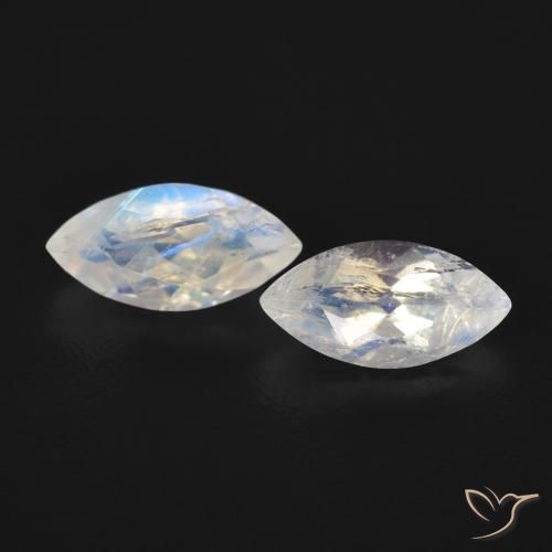 1.15ctw Natural Bluish White Rainbow Moonstone, Marquise, Transparent