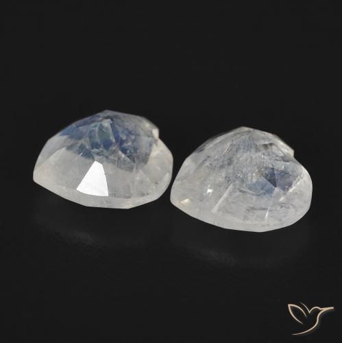 Rainbow Moonstone Gemstones in 6 x 6 mm (calibrated) Size for Sale, Rainbow Moonstone Stones in Bluish White Color