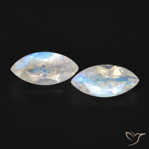 1.18ctw Natural Bluish White Rainbow Moonstone, Marquise, Transparent