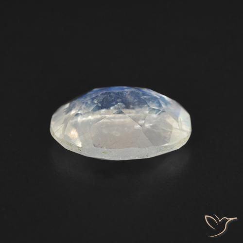 Rainbow Moonstone Gemstone in 8.3 x 6.3 mm Size for Sale, Rainbow Moonstone Stone in Bluish White Color