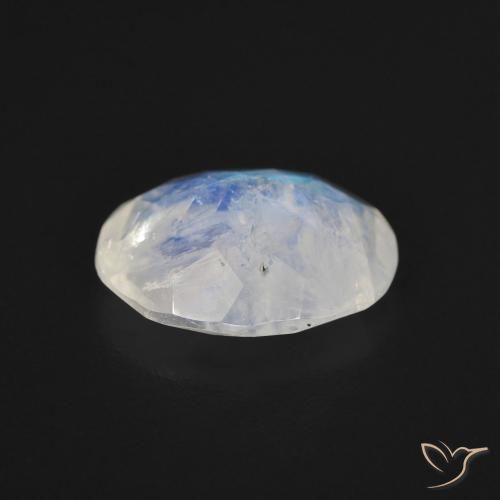 Rainbow Moonstone Gemstone in 11 x 9 mm (calibrated) Size for Sale, Rainbow Moonstone Stone in Bluish White Color
