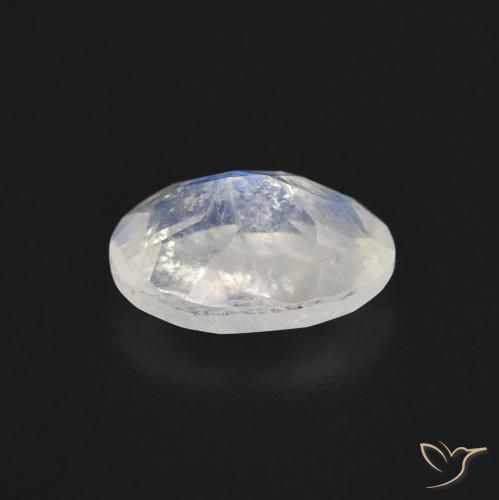 Rainbow Moonstone Gemstone in 8.4 x 6.4 mm Size for Sale, Rainbow Moonstone Stone in Bluish White Color