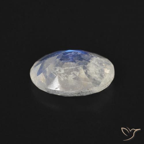 Rainbow Moonstone Gemstone in 9 x 7 mm (calibrated) Size for Sale, Rainbow Moonstone Stone in Bluish White Color