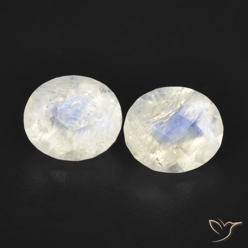 2.16ctw Natural Bluish White Rainbow Moonstone, Oval, Transparent