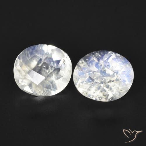 2.31ctw Natural Bluish White Rainbow Moonstone, Oval, Transparent