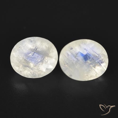 2.48ctw Natural Bluish White Rainbow Moonstone, Oval, Transparent