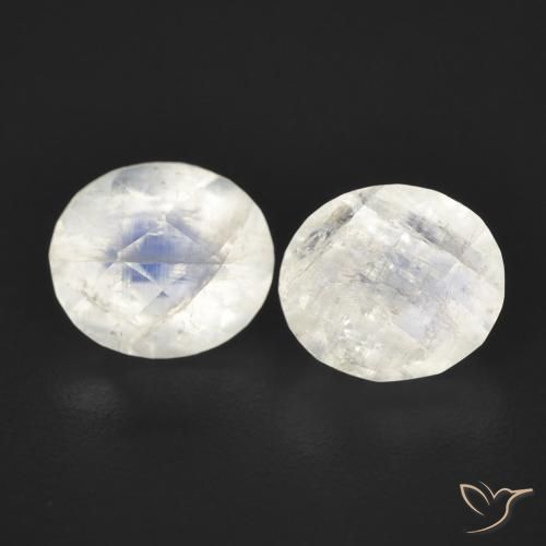 2.39ctw Natural Bluish White Rainbow Moonstone, Oval, Transparent