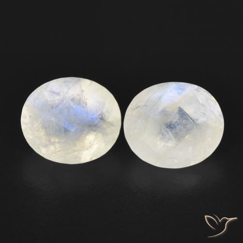 2.37ctw Natural Bluish White Rainbow Moonstone, Oval, Translucent