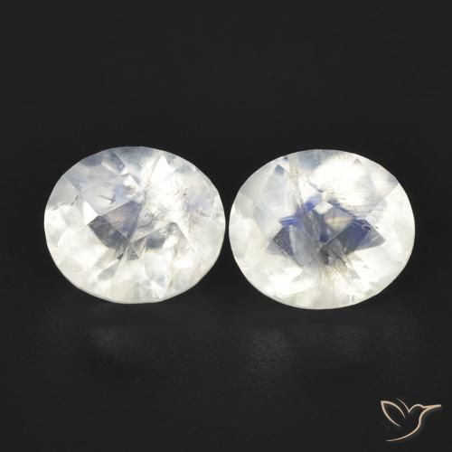 2.38ctw Natural Bluish White Rainbow Moonstone, Oval, Transparent