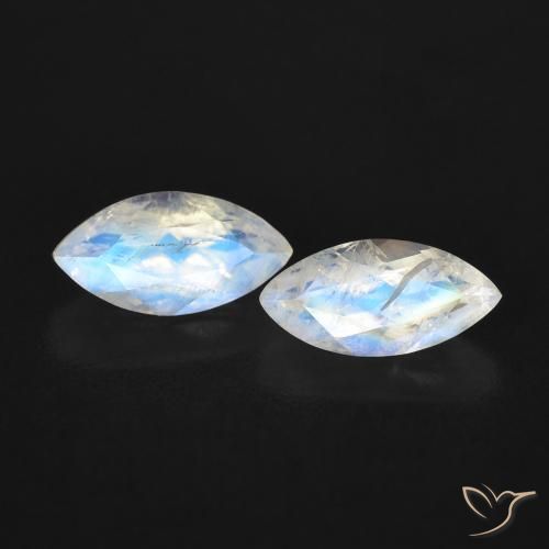 1.15ctw Natural Bluish White Rainbow Moonstone, Marquise, Transparent
