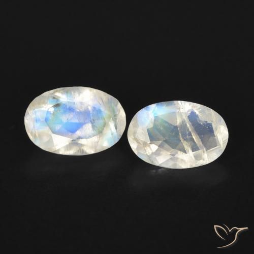 0.82ctw Natural Bluish White Rainbow Moonstone, Marquise, Transparent