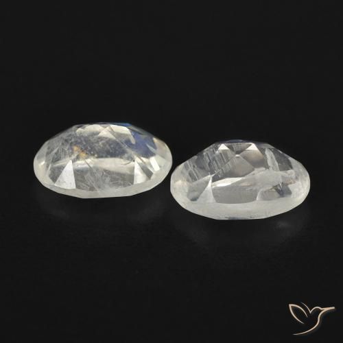 Rainbow Moonstone Gemstones in 6 x 4 mm (calibrated) Size for Sale, Rainbow Moonstone Stones in Bluish White Color