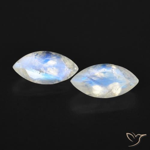1.20ctw Natural Bluish White Rainbow Moonstone, Marquise, Transparent