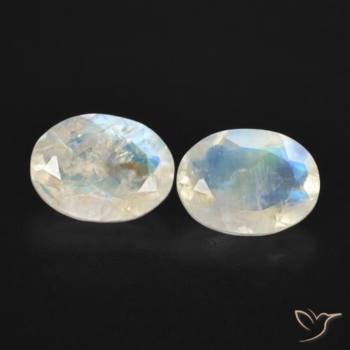 2.41ctw Natural Bluish White Rainbow Moonstone, Oval, Transparent