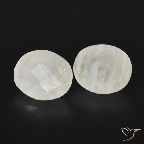 2.11ctw Natural Bluish White Rainbow Moonstone, Oval, Transparent