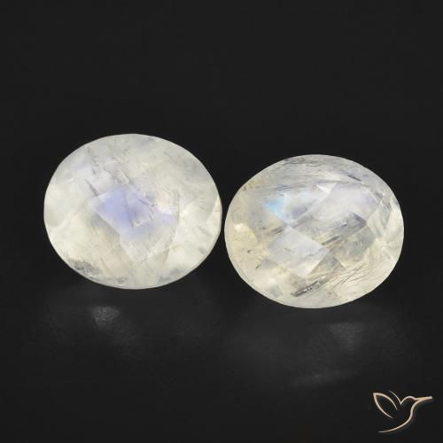 2.43ctw Natural Bluish White Rainbow Moonstone, Oval, Transparent