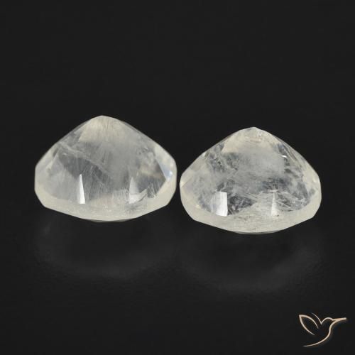 Rainbow Moonstone Gemstones in 6.9 x 6 mm Size for Sale, Rainbow Moonstone Stones in Bluish White Color