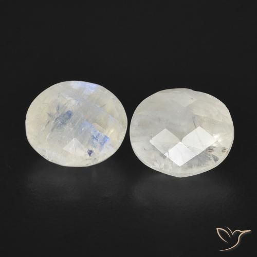2.08ctw Natural Bluish White Rainbow Moonstone, Oval, Transparent