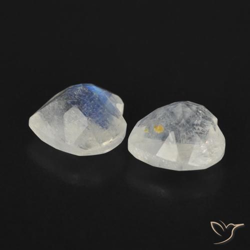 Rainbow Moonstone Gemstones in 6 x 6 mm (calibrated) Size for Sale, Rainbow Moonstone Stones in Bluish White Color