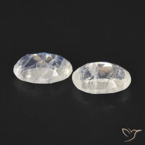 Rainbow Moonstone Gemstones in 6 x 4 mm (calibrated) Size for Sale, Rainbow Moonstone Stones in Bluish White Color