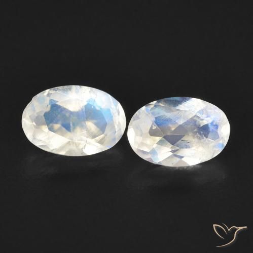 0.83ctw Natural Bluish White Rainbow Moonstone, Oval, Transparent, Photo A
