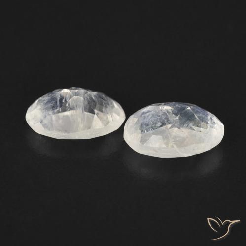 Rainbow Moonstone Gemstones in 6 x 4 mm (calibrated) Size for Sale, Rainbow Moonstone Stones in Bluish White Color