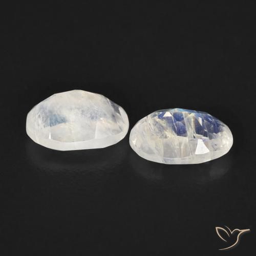 Rainbow Moonstone Gemstones in 6 x 4 mm (calibrated) Size for Sale, Rainbow Moonstone Stones in Bluish White Color
