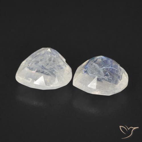 Rainbow Moonstone Gemstones in 6 x 6 mm (calibrated) Size for Sale, Rainbow Moonstone Stones in Bluish White Color