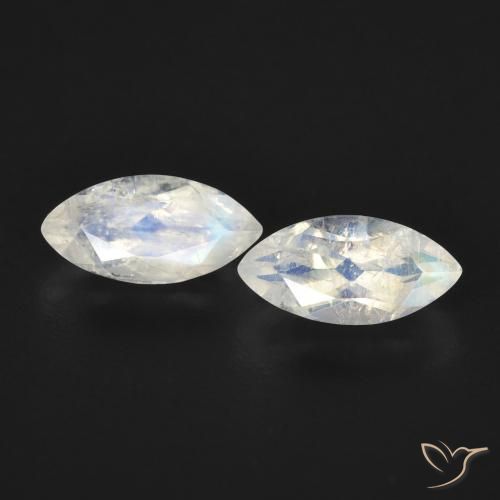 1.20ctw Natural Bluish White Rainbow Moonstone, Marquise, Transparent