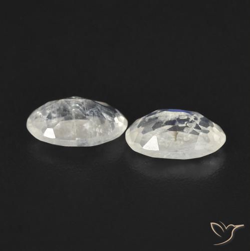 Rainbow Moonstone Gemstones in 6 x 4 mm (calibrated) Size for Sale, Rainbow Moonstone Stones in Bluish White Color