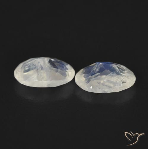 Rainbow Moonstone Gemstones in 6 x 4 mm (calibrated) Size for Sale, Rainbow Moonstone Stones in Bluish White Color