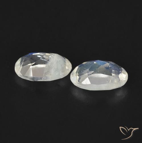 Rainbow Moonstone Gemstones in 6 x 4 mm (calibrated) Size for Sale, Rainbow Moonstone Stones in Bluish White Color