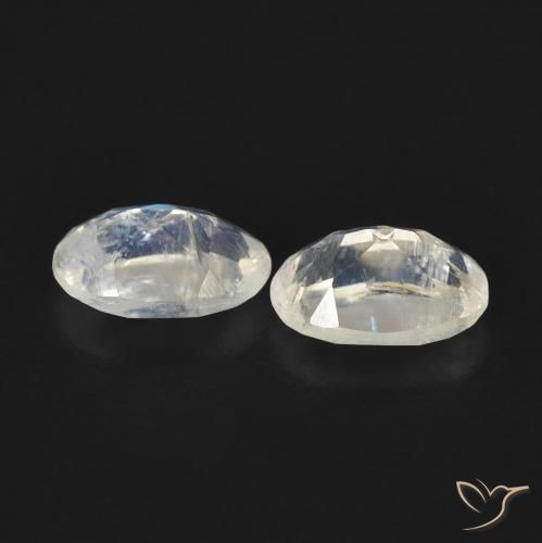 Rainbow Moonstone Gemstones in 6 x 4 mm (calibrated) Size for Sale, Rainbow Moonstone Stones in Bluish White Color